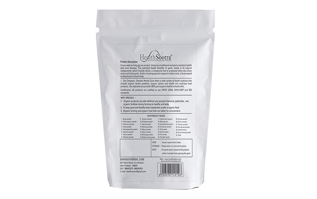 Healthsootra Organic Garlic Powder    Pack  100 grams